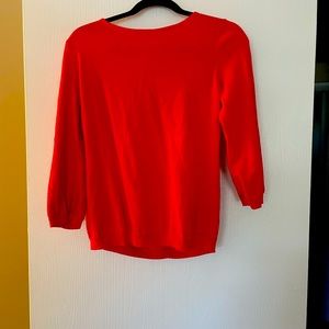 NWOT Talbots sweater size M bows in the back color is tomato red